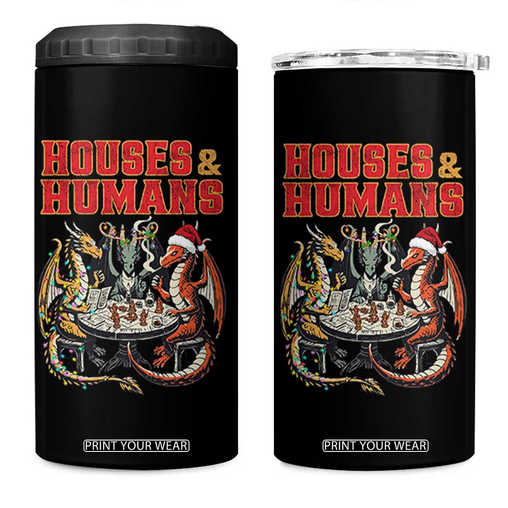 Funny Rpg Christmas Game 4 in 1 Can Cooler Tumbler Houses And Humans Tabletop Game Xmas Dragon TS11 One Size: 16 oz Black Print Your Wear