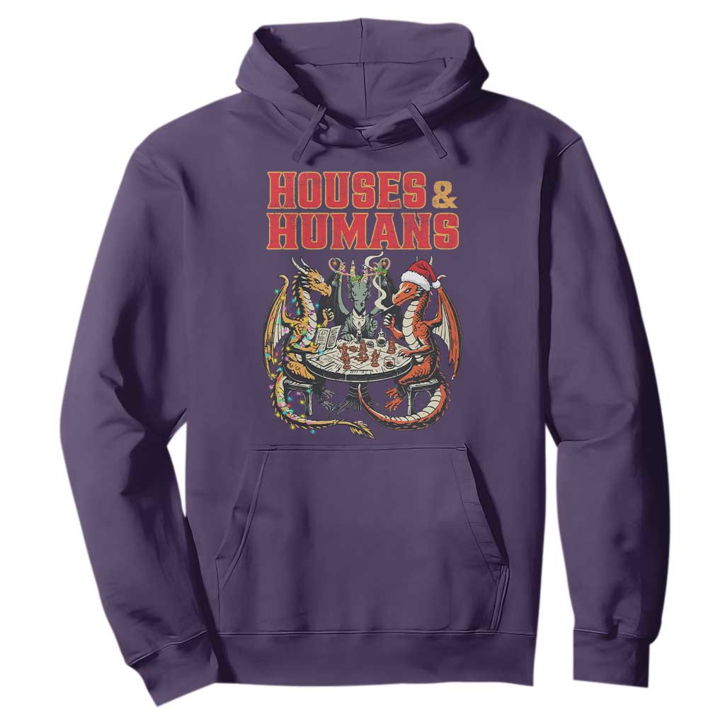Funny Rpg Christmas Game Hoodie Houses And Humans Tabletop Game Xmas Dragon TS11 Purple Print Your Wear