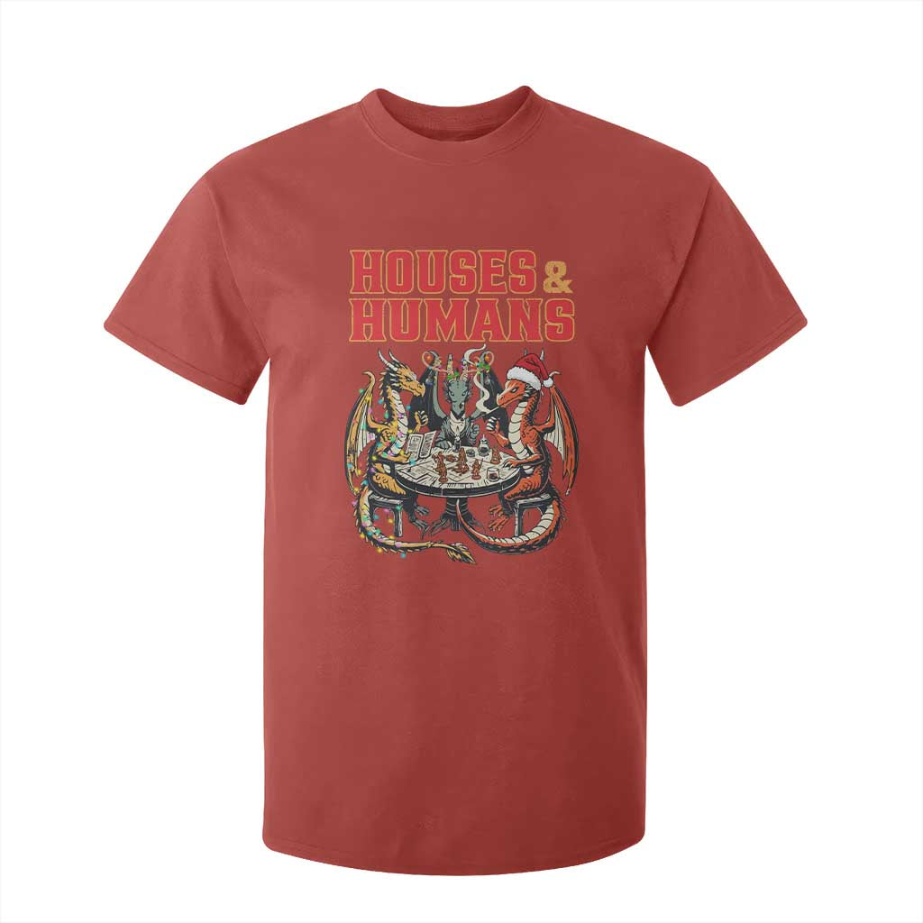 Funny Rpg Christmas Game T Shirt For Kid Houses And Humans Tabletop Game Xmas Dragon TS11 Red Print Your Wear