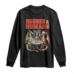 Funny Rpg Christmas Game Long Sleeve Shirt Houses And Humans Tabletop Game Xmas Dragon TS11 Black Print Your Wear