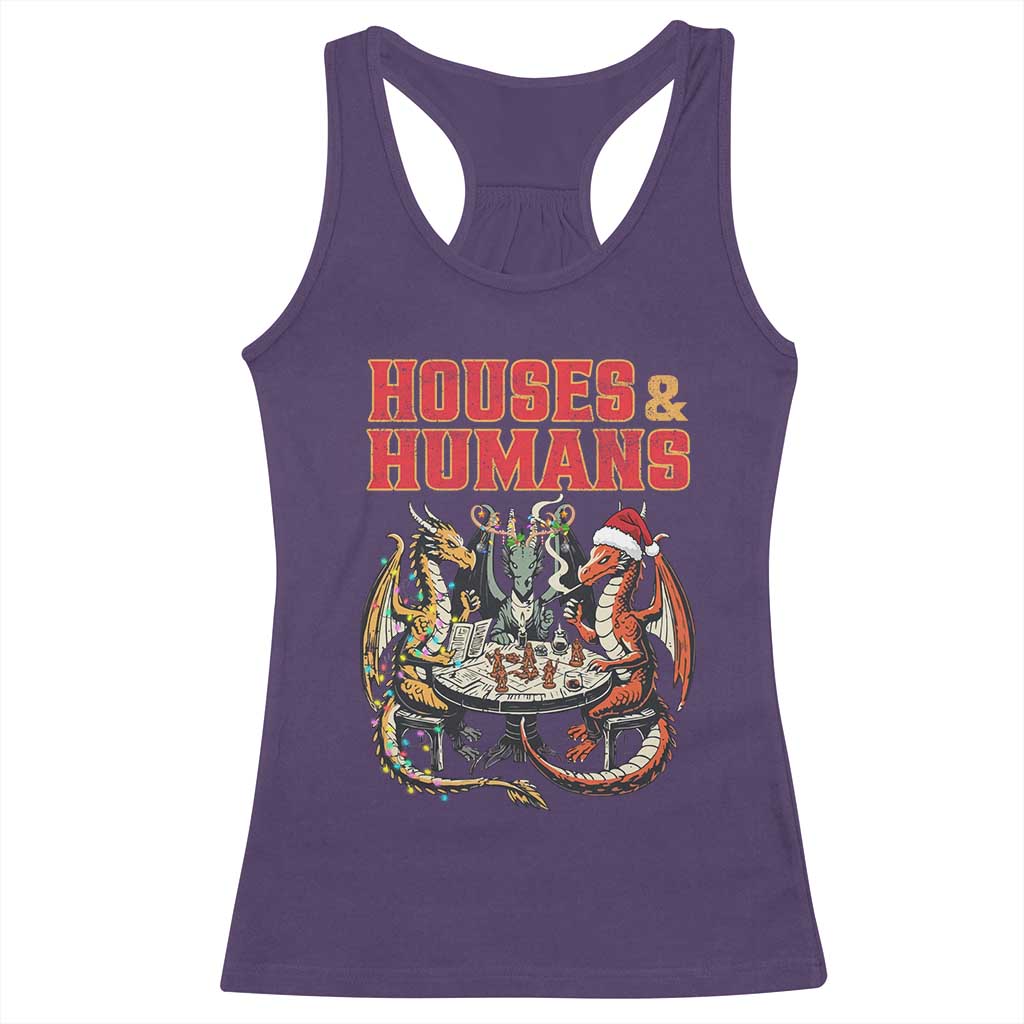 Funny Rpg Christmas Game Racerback Tank Top Houses And Humans Tabletop Game Xmas Dragon TS11 Purple Print Your Wear