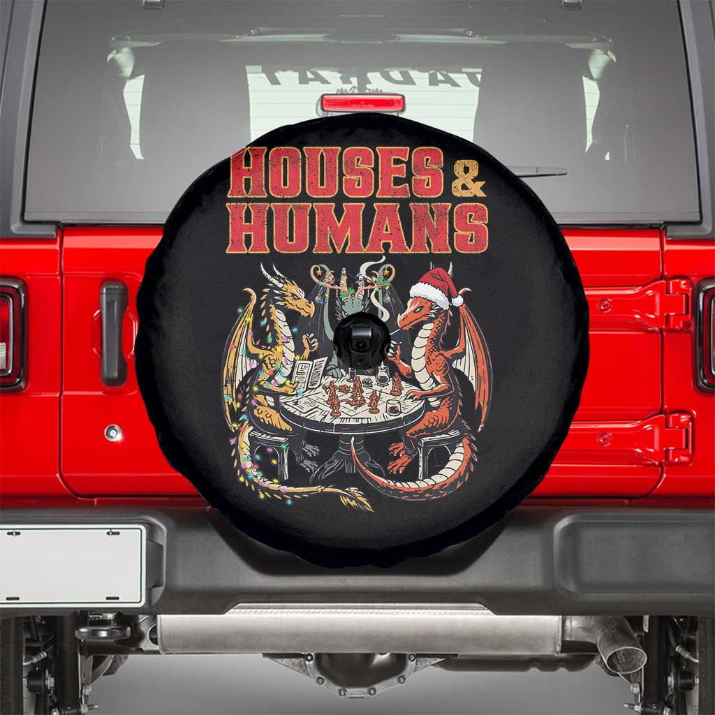 Funny Rpg Christmas Game Spare Tire Cover Houses And Humans Tabletop Game Xmas Dragon TS11 Black Print Your Wear
