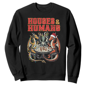 Funny Rpg Christmas Game Sweatshirt Houses And Humans Tabletop Game Xmas Dragon TS11 Black Print Your Wear