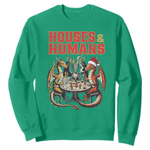 Funny Rpg Christmas Game Sweatshirt Houses And Humans Tabletop Game Xmas Dragon TS11 Irish Green Print Your Wear