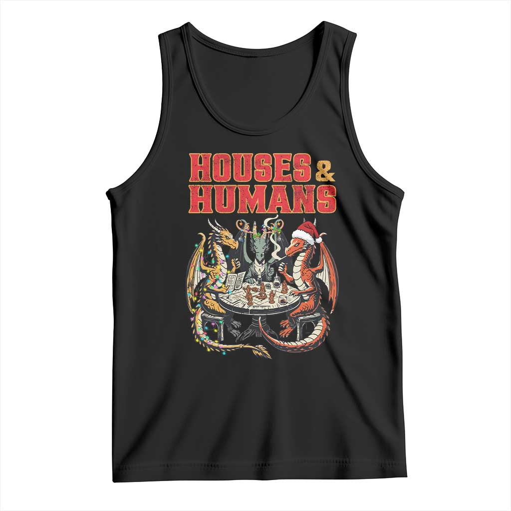 Funny Rpg Christmas Game Tank Top Houses And Humans Tabletop Game Xmas Dragon - Print Your Wear