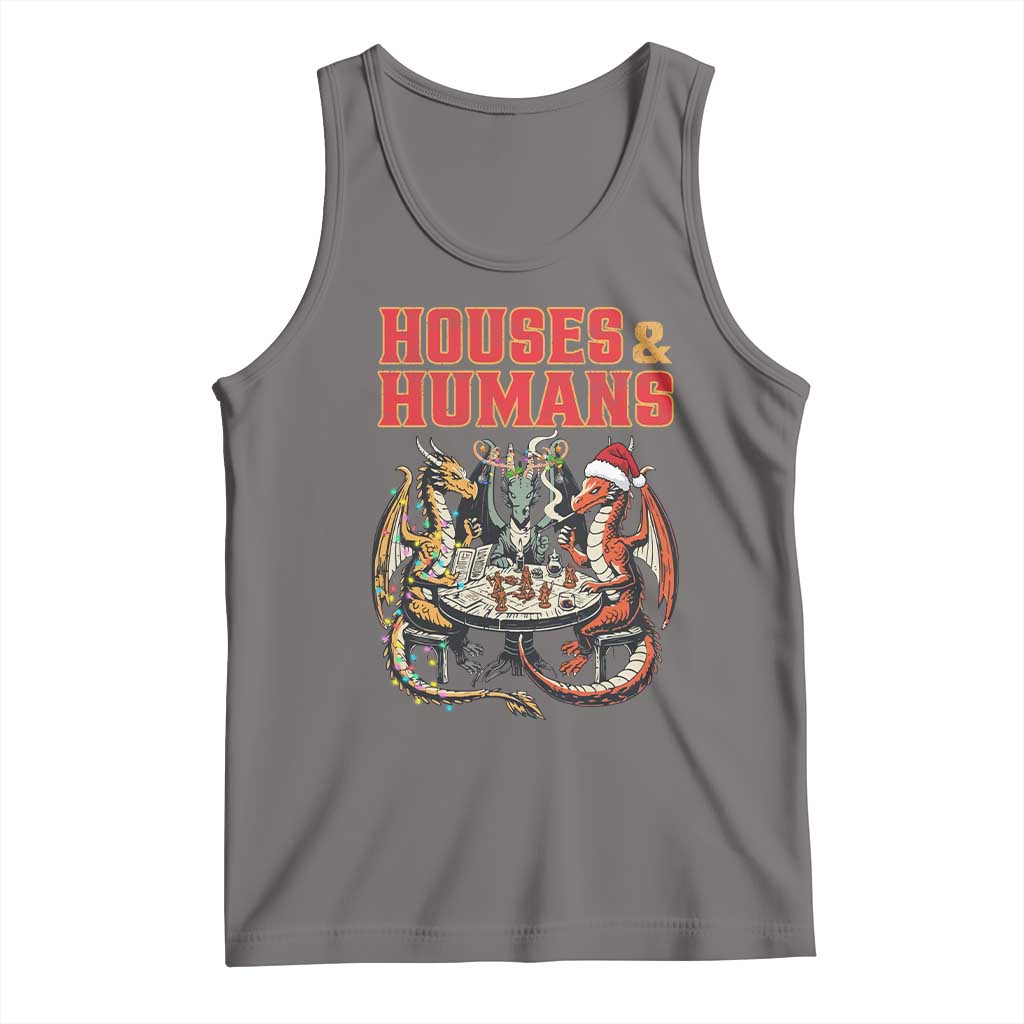 Funny Rpg Christmas Game Tank Top Houses And Humans Tabletop Game Xmas Dragon TS11 Deep Heather Print Your Wear