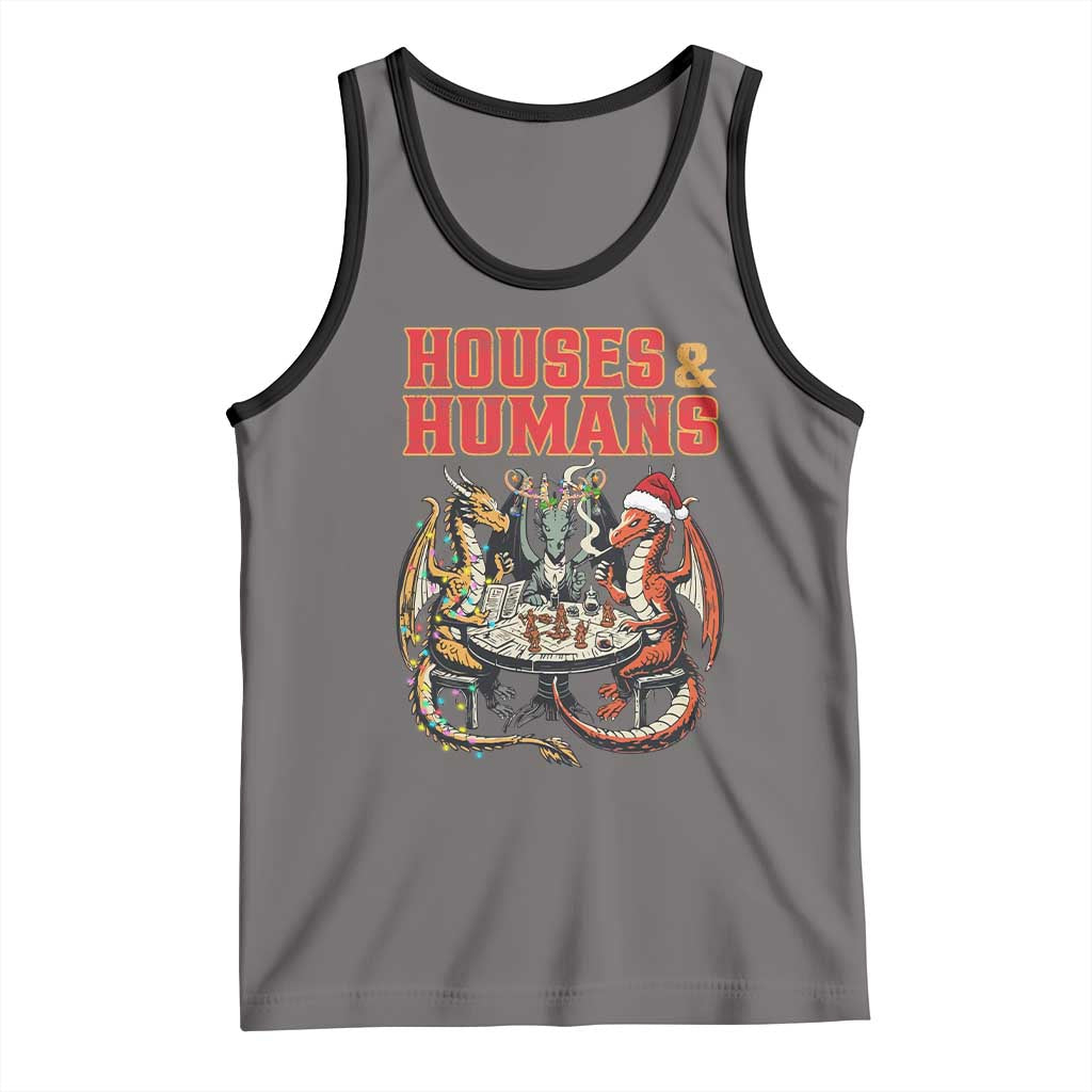 Funny Rpg Christmas Game Tank Top Houses And Humans Tabletop Game Xmas Dragon TS11 Deep Heather Black Print Your Wear