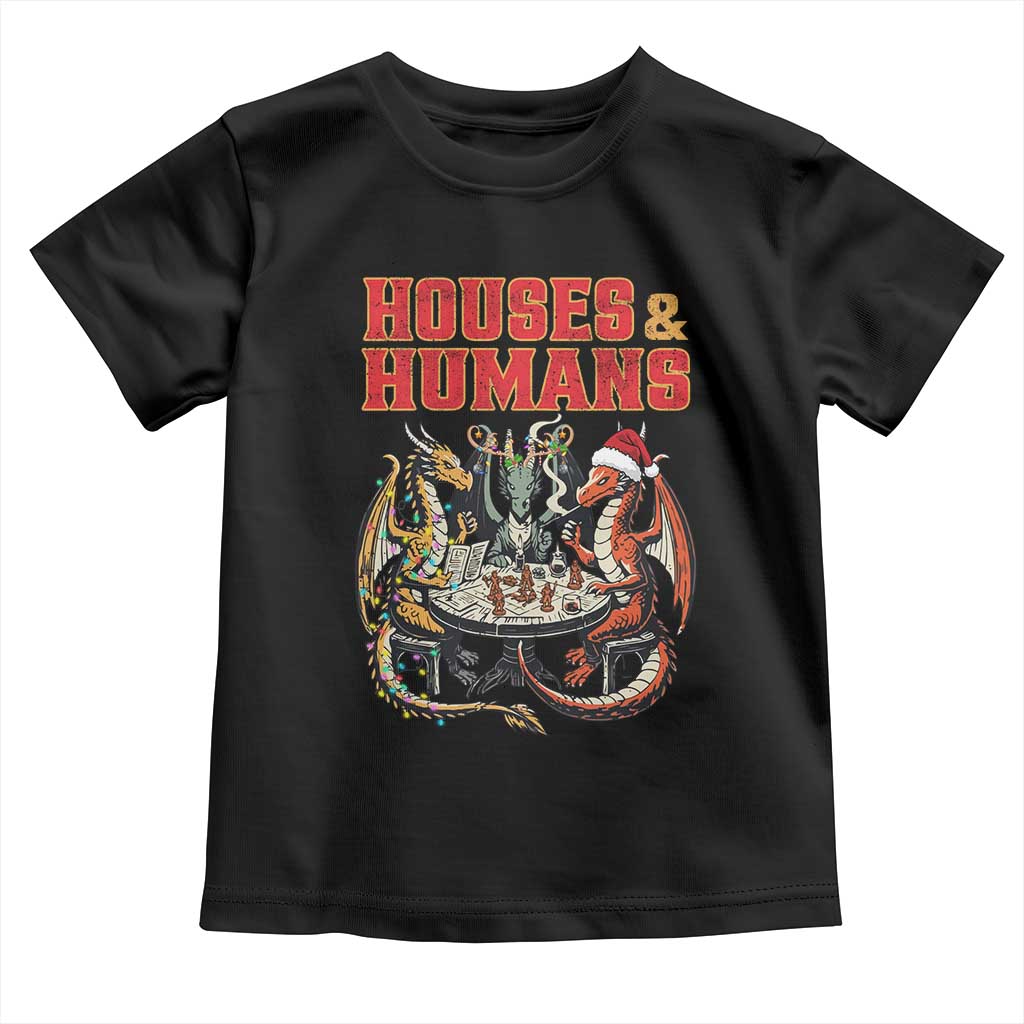 Funny Rpg Christmas Game Toddler T Shirt Houses And Humans Tabletop Game Xmas Dragon TS11 Black Print Your Wear