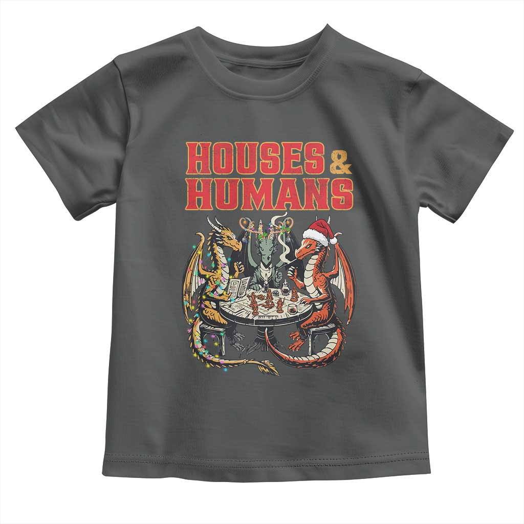 Funny Rpg Christmas Game Toddler T Shirt Houses And Humans Tabletop Game Xmas Dragon TS11 Dark Heather Print Your Wear