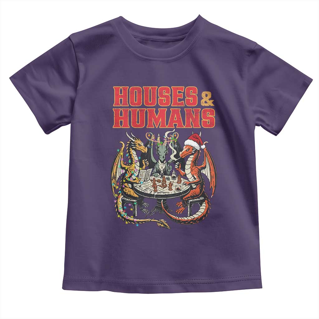 Funny Rpg Christmas Game Toddler T Shirt Houses And Humans Tabletop Game Xmas Dragon TS11 Purple Print Your Wear