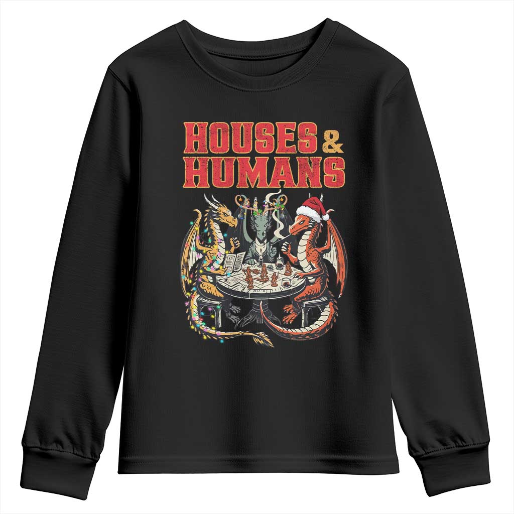 Funny Rpg Christmas Game Youth Sweatshirt Houses And Humans Tabletop Game Xmas Dragon TS11 Black Print Your Wear