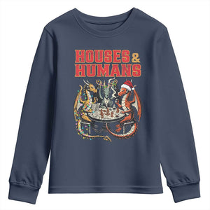 Funny Rpg Christmas Game Youth Sweatshirt Houses And Humans Tabletop Game Xmas Dragon TS11 Navy Print Your Wear