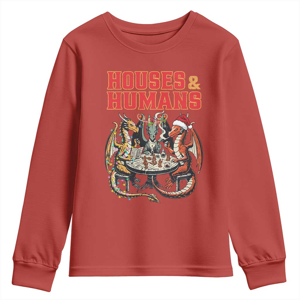 Funny Rpg Christmas Game Youth Sweatshirt Houses And Humans Tabletop Game Xmas Dragon TS11 Red Print Your Wear