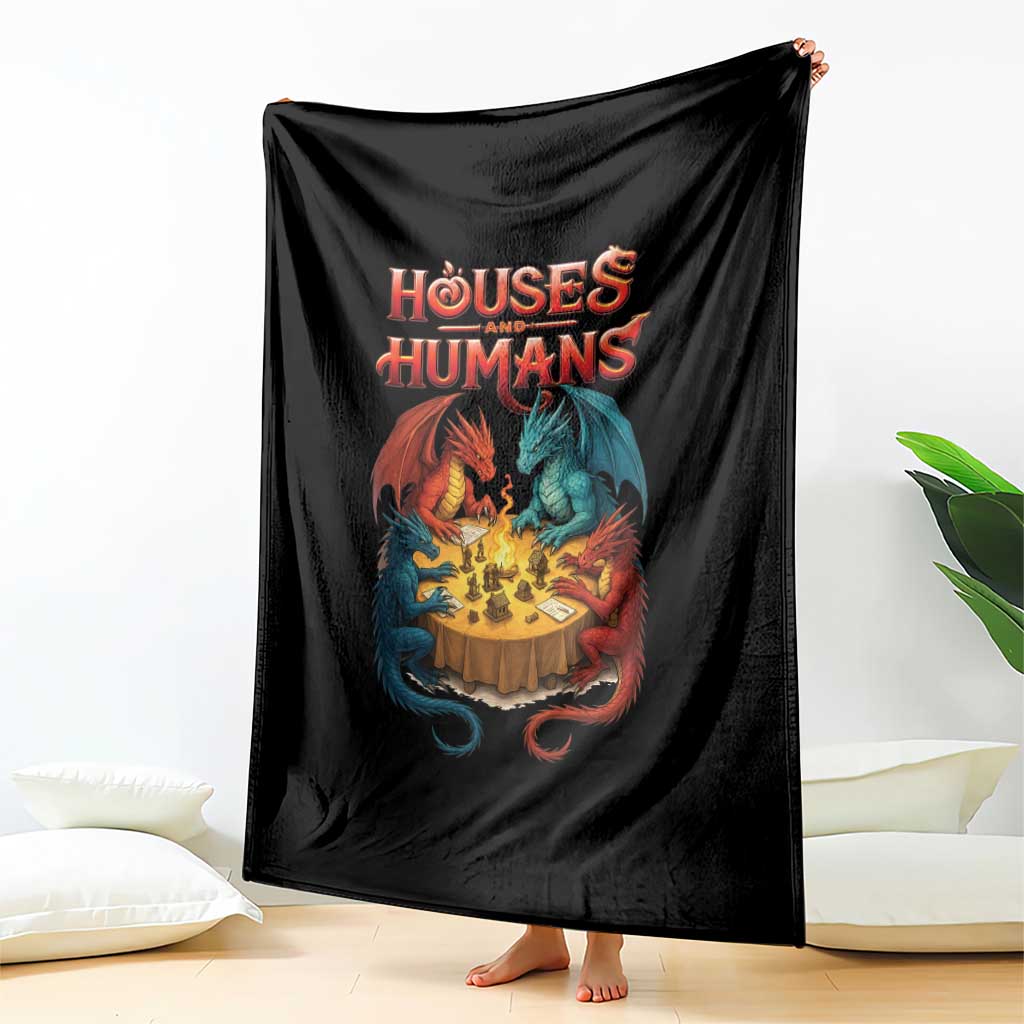 Gaming Houses and Humans Throw Blanket Funny Rpg Parody Gamer TS11 Print Your Wear