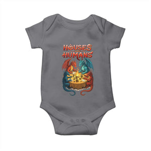 Gaming Houses and Humans Baby Onesie Funny Rpg Parody Gamer TS11 Charcoal Print Your Wear