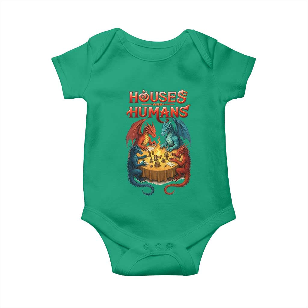 Gaming Houses and Humans Baby Onesie Funny Rpg Parody Gamer TS11 Irish Green Print Your Wear