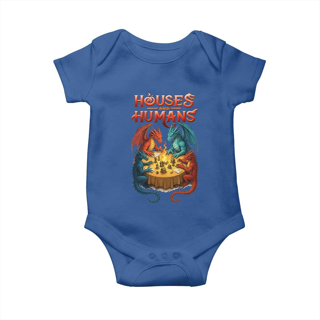 Gaming Houses and Humans Baby Onesie Funny Rpg Parody Gamer TS11 Royal Blue Print Your Wear