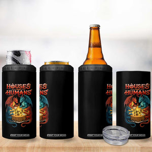 Gaming Houses and Humans 4 in 1 Can Cooler Tumbler Funny Rpg Parody Gamer TS11 Print Your Wear