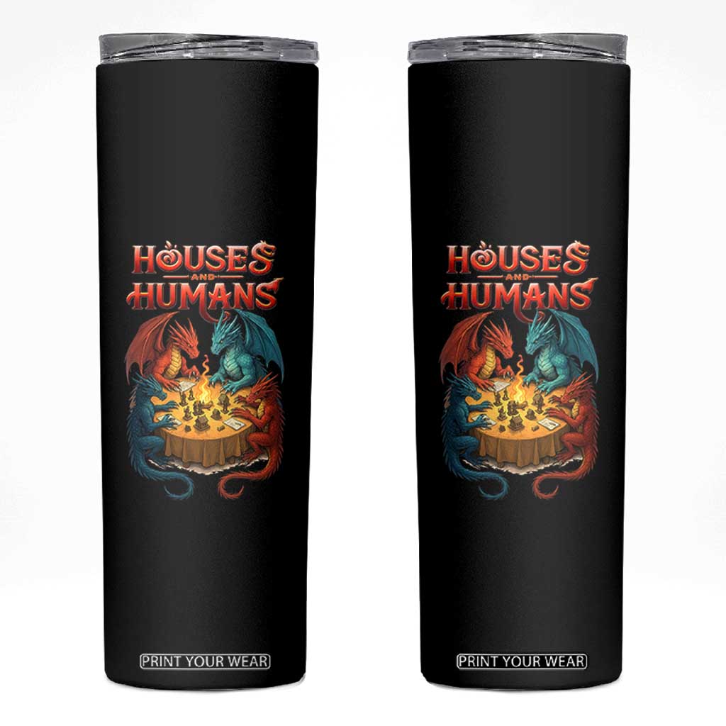 Gaming Houses and Humans Skinny Tumbler Funny Rpg Parody Gamer TS11 Black Print Your Wear