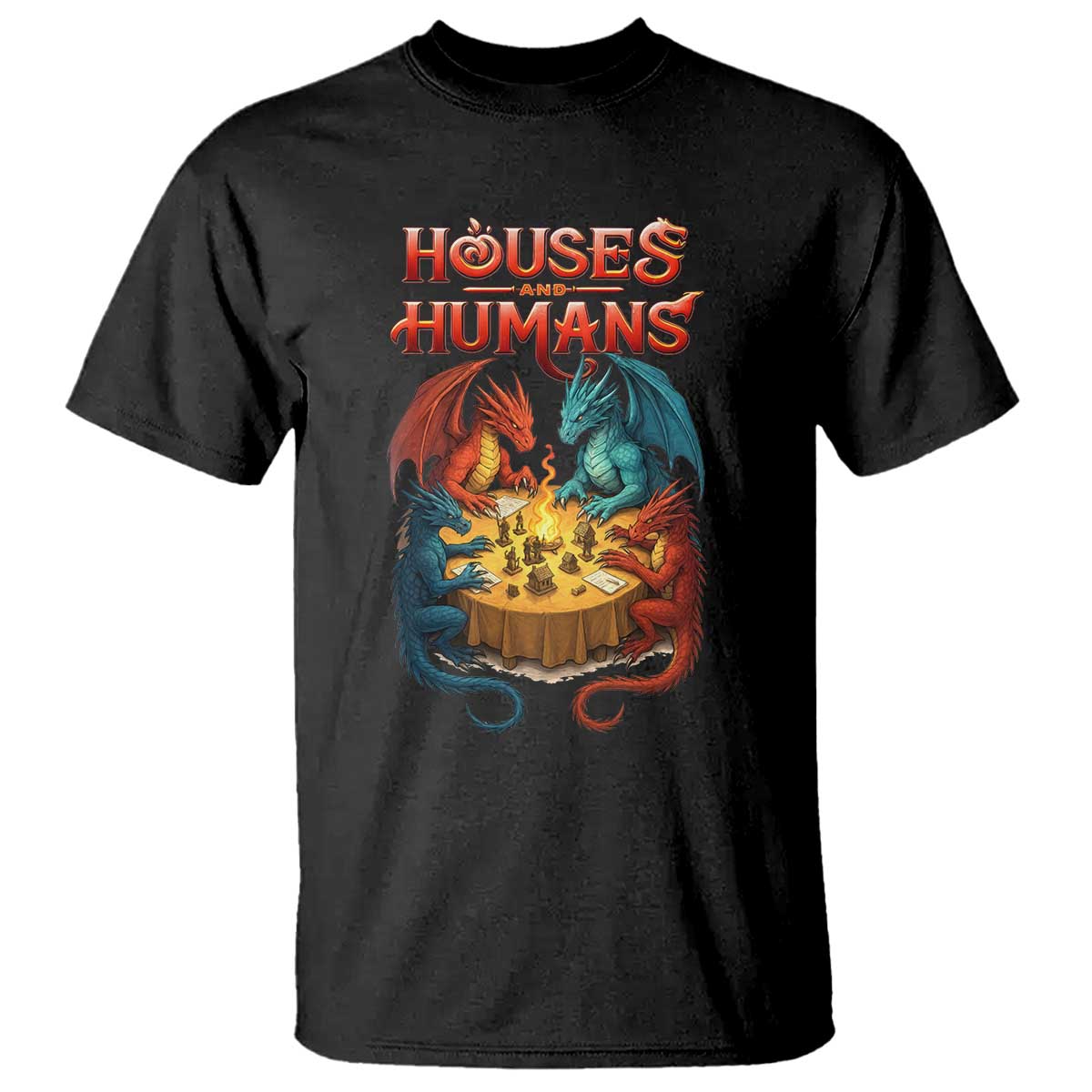 Gaming Houses and Humans T Shirt Funny Rpg Parody Gamer TS11 Black Print Your Wear