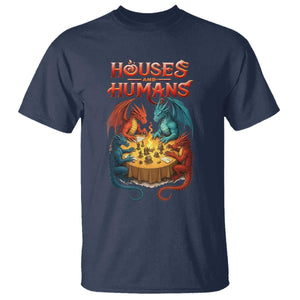 Gaming Houses and Humans T Shirt Funny Rpg Parody Gamer TS11 Navy Print Your Wear