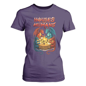 Gaming Houses and Humans T Shirt For Women Funny Rpg Parody Gamer TS11 Purple Print Your Wear