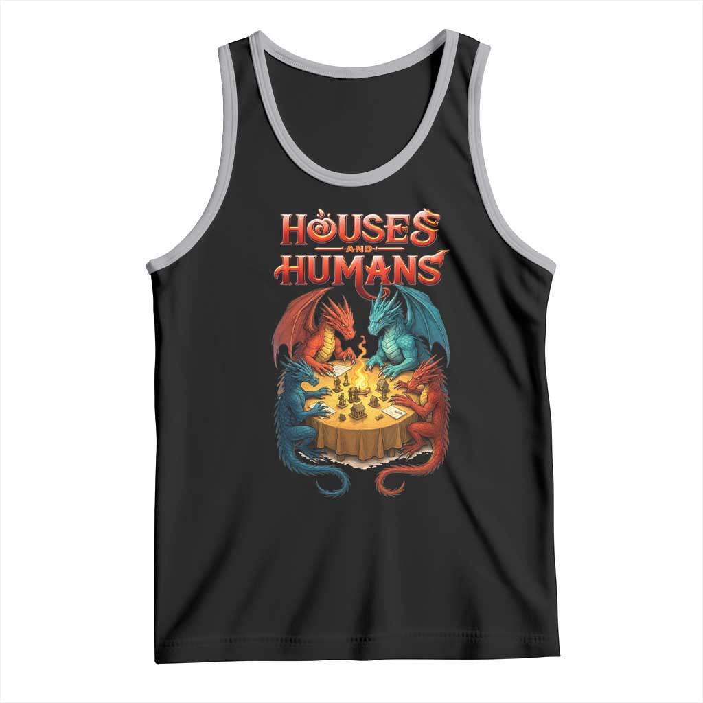 Gaming Houses and Humans Tank Top Funny Rpg Parody Gamer TS11 Black Athletic Heather Print Your Wear