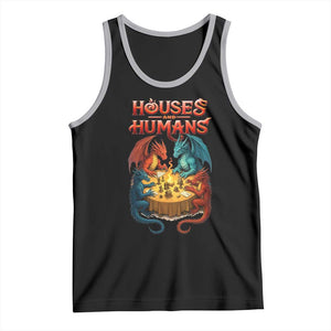 Gaming Houses and Humans Tank Top Funny Rpg Parody Gamer TS11 Black Athletic Heather Print Your Wear