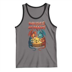 Gaming Houses and Humans Tank Top Funny Rpg Parody Gamer TS11 Deep Heather Black Print Your Wear