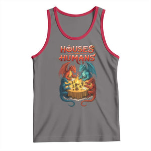 Gaming Houses and Humans Tank Top Funny Rpg Parody Gamer TS11 Deep Heather Red Print Your Wear