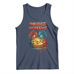 Gaming Houses and Humans Tank Top Funny Rpg Parody Gamer TS11 Navy Print Your Wear