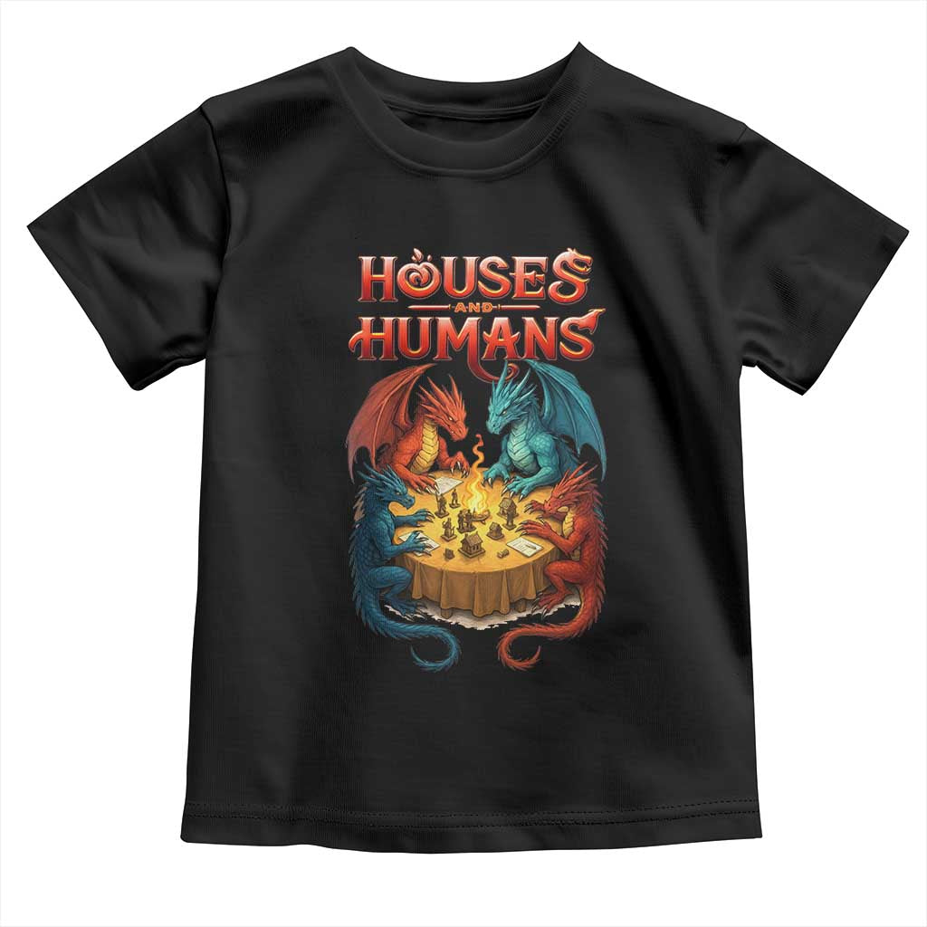 Gaming Houses and Humans Toddler T Shirt Funny Rpg Parody Gamer TS11 Black Print Your Wear