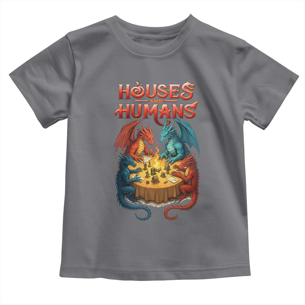 Gaming Houses and Humans Toddler T Shirt Funny Rpg Parody Gamer TS11 Charcoal Print Your Wear