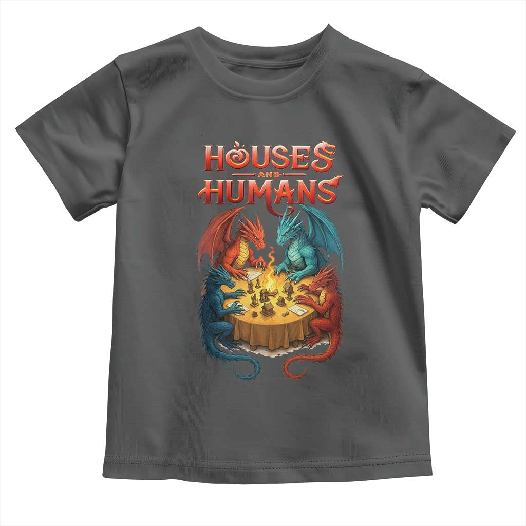 Gaming Houses and Humans Toddler T Shirt Funny Rpg Parody Gamer TS11 Dark Heather Print Your Wear
