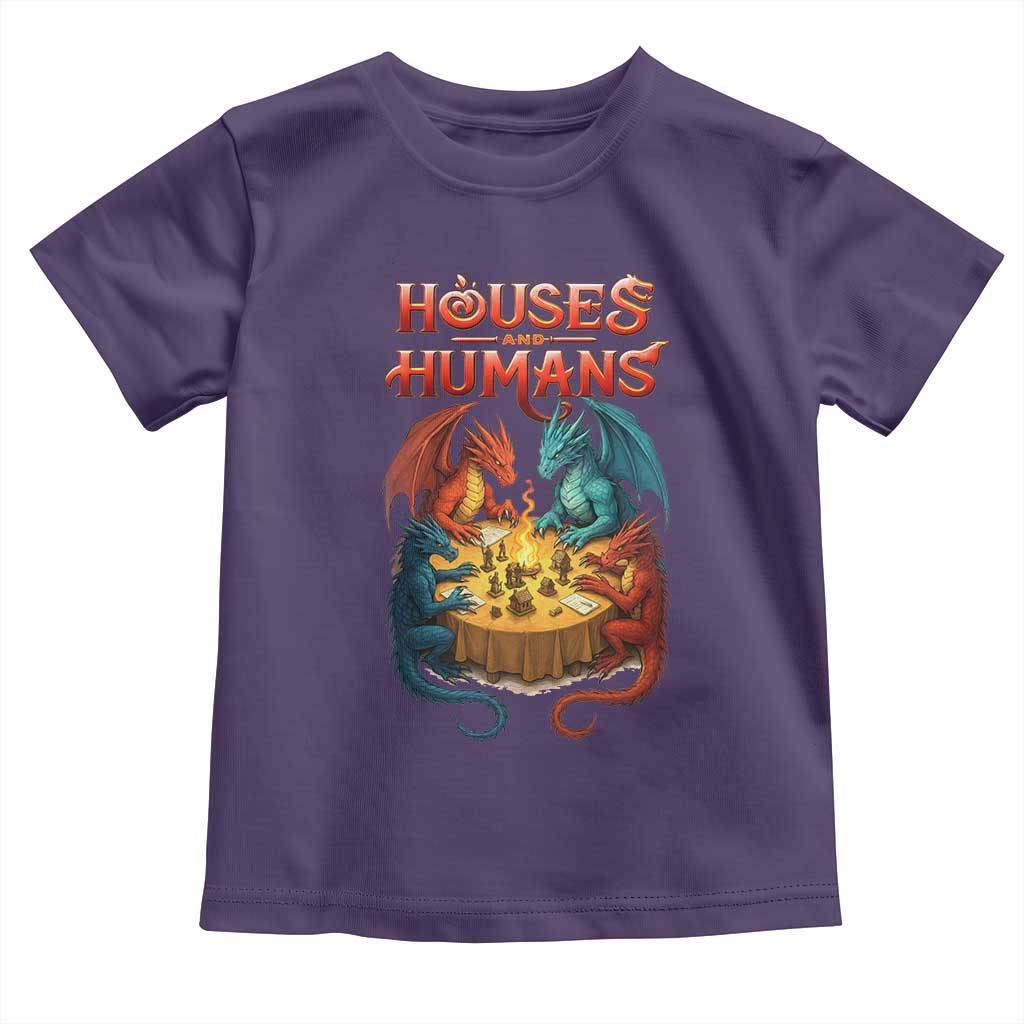 Gaming Houses and Humans Toddler T Shirt Funny Rpg Parody Gamer TS11 Purple Print Your Wear