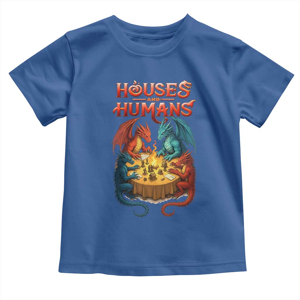 Gaming Houses and Humans Toddler T Shirt Funny Rpg Parody Gamer TS11 Royal Blue Print Your Wear