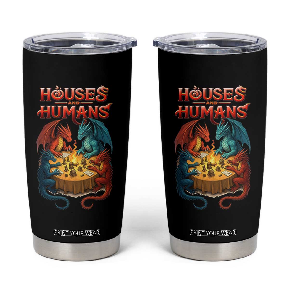 Gaming Houses and Humans Tumbler Cup Funny Rpg Parody Gamer TS11 Black Print Your Wear