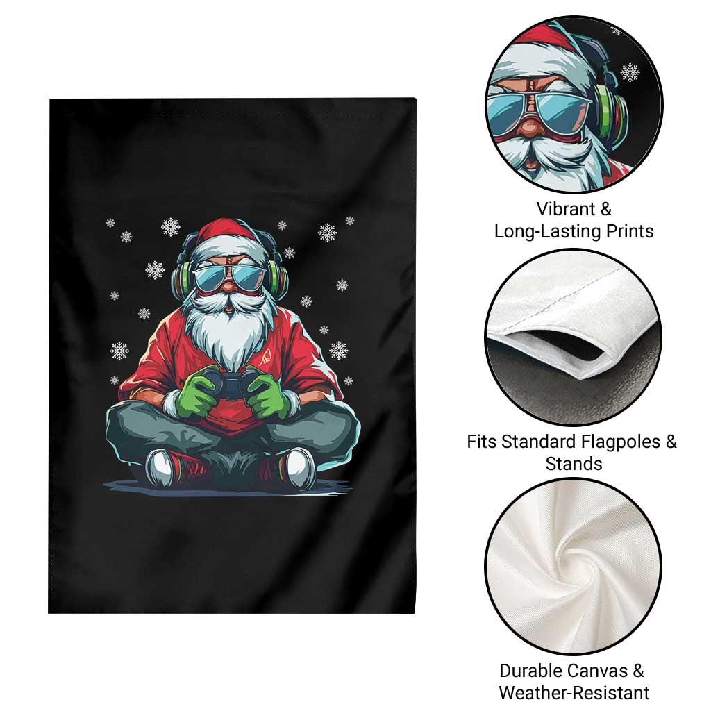 Funny Christmas Gamer Santa Claus Game Controller Garden Flag TS11 Print Your Wear