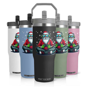 Funny Christmas Gamer Santa Claus Game Controller Flip Straw Tumbler TS11 Print Your Wear