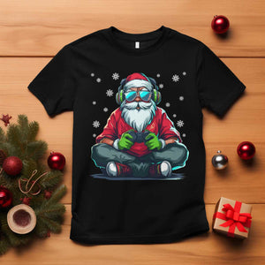 Funny Christmas Gamer Santa Claus Game Controller T Shirt TS11 Black Print Your Wear
