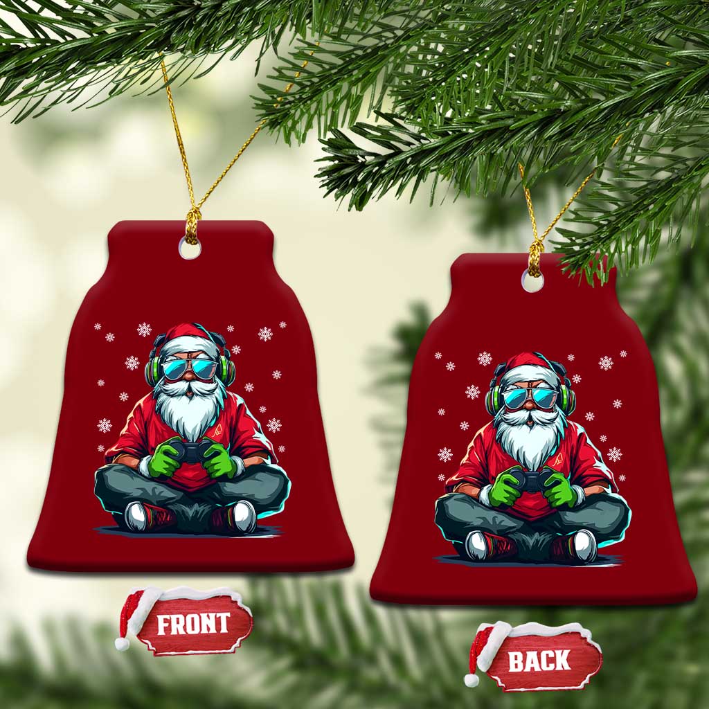 Funny Christmas Gamer Santa Claus Game Controller Ceramic Ornament TS11 Print Your Wear