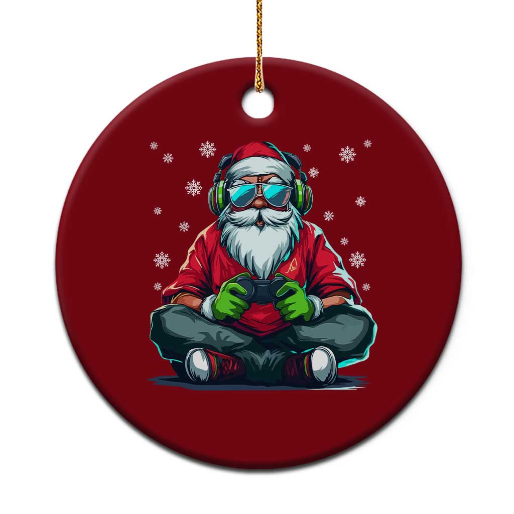 Funny Christmas Gamer Santa Claus Game Controller Ceramic Ornament TS11 1pc Red Print Your Wear
