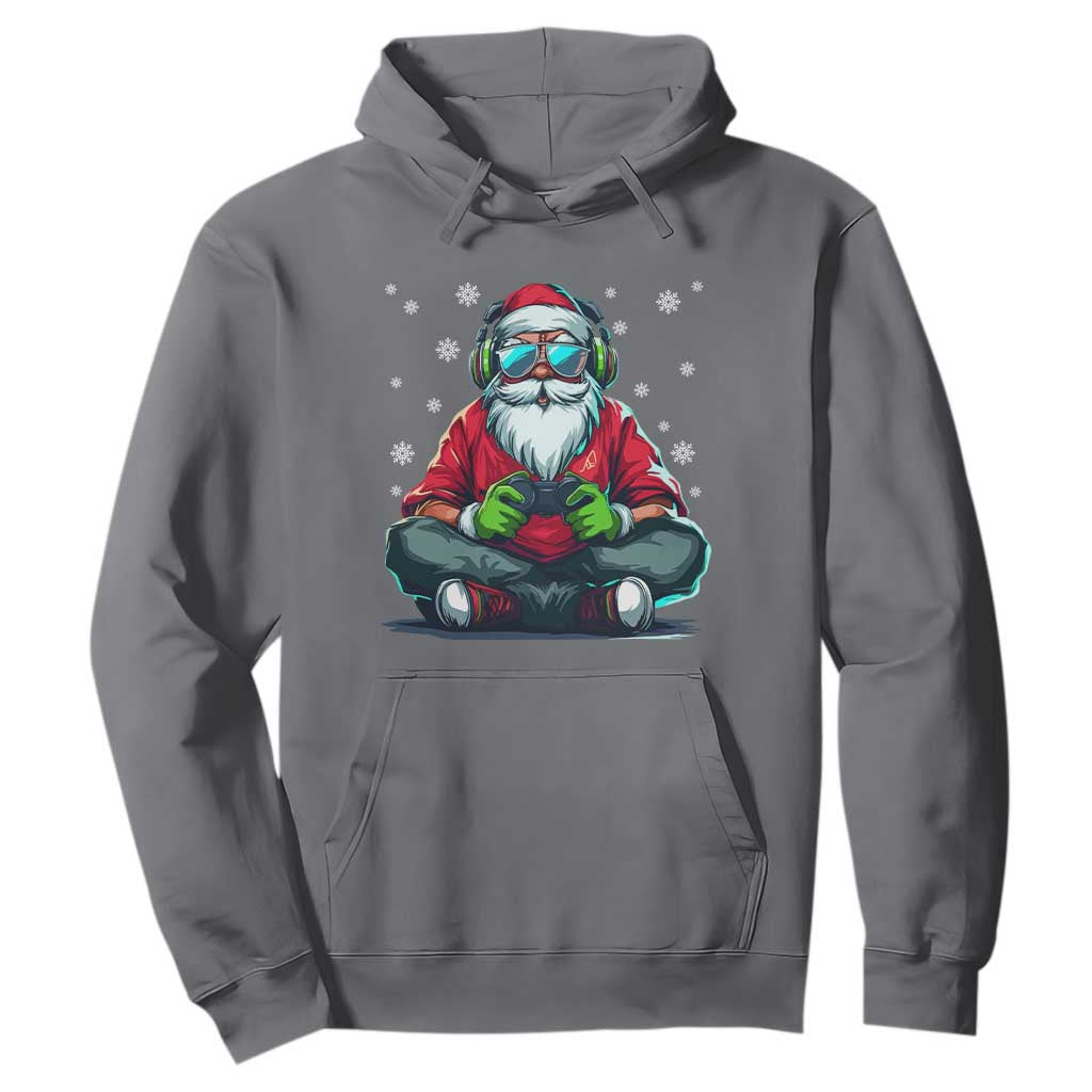 Funny Christmas Gamer Santa Claus Game Controller Hoodie TS11 Charcoal Print Your Wear