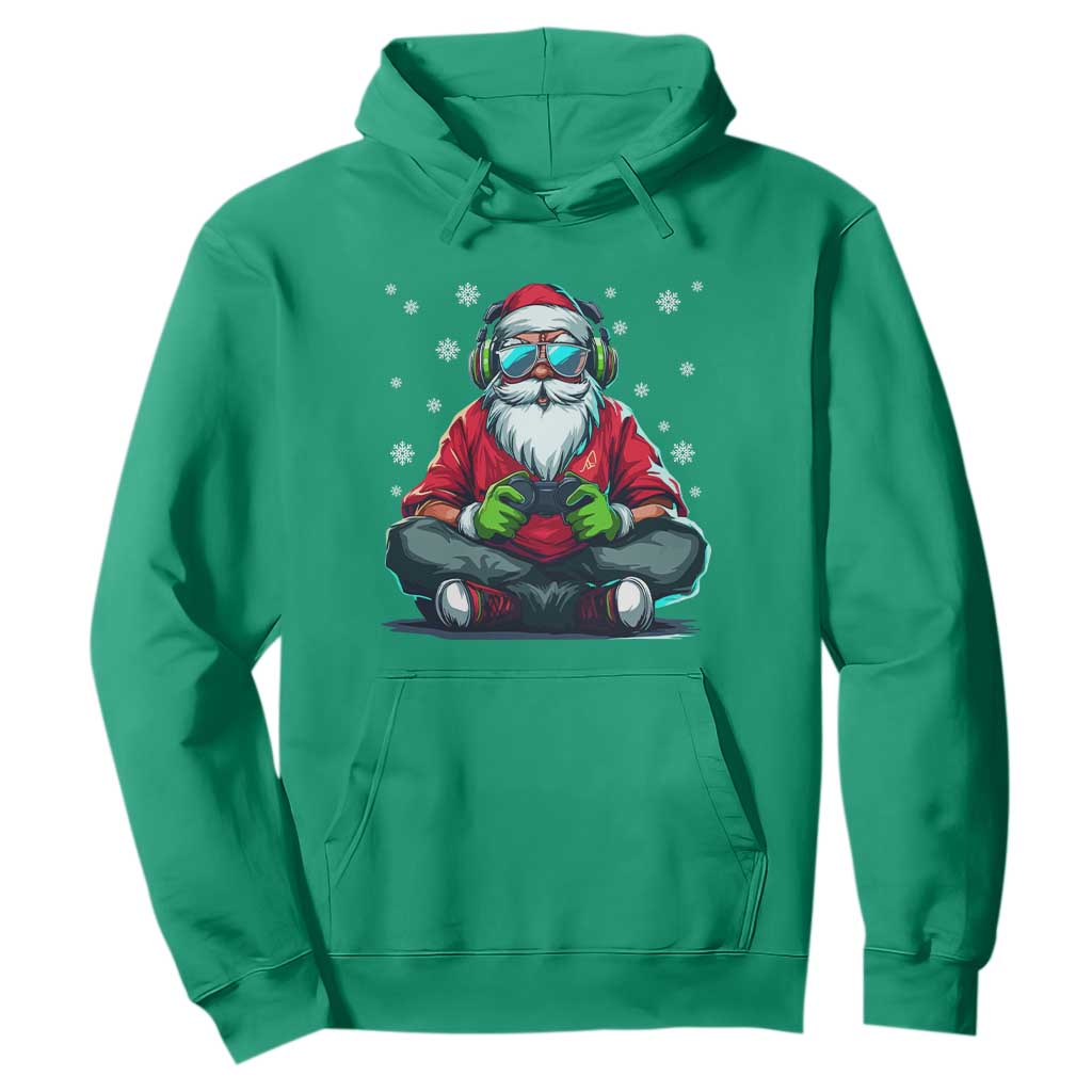 Funny Christmas Gamer Santa Claus Game Controller Hoodie TS11 Irish Green Print Your Wear