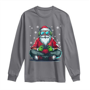 Funny Christmas Gamer Santa Claus Game Controller Long Sleeve Shirt TS11 Charcoal Print Your Wear