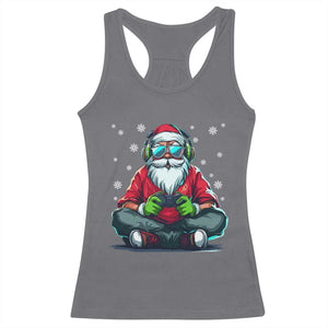 Funny Christmas Gamer Santa Claus Game Controller Racerback Tank Top TS11 Charcoal Print Your Wear