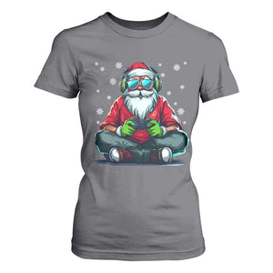 Funny Christmas Gamer Santa Claus Game Controller T Shirt For Women TS11 Charcoal Print Your Wear