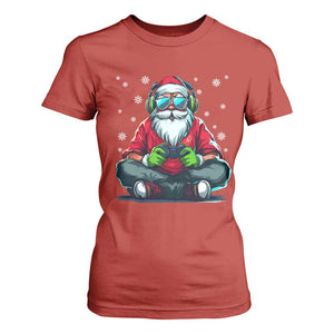 Funny Christmas Gamer Santa Claus Game Controller T Shirt For Women TS11 Red Print Your Wear