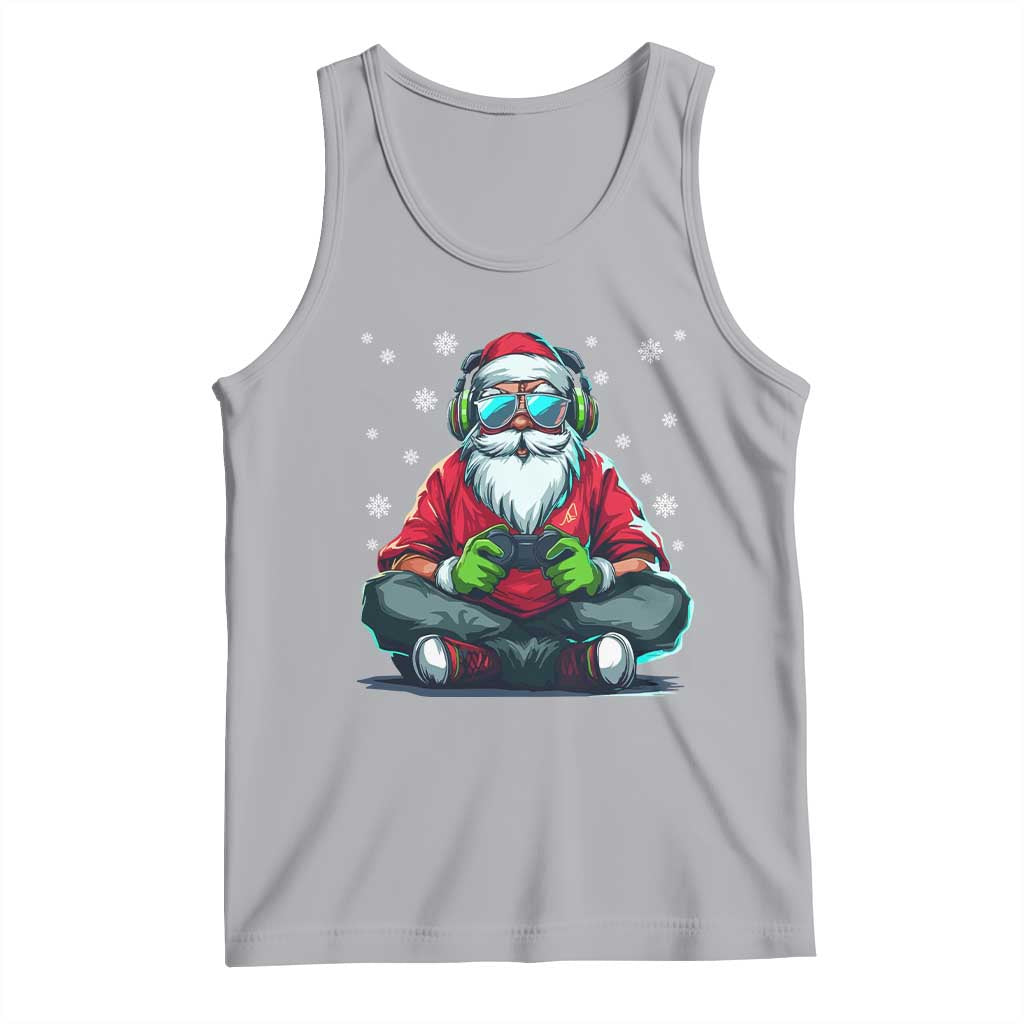 Funny Christmas Gamer Santa Claus Game Controller Tank Top TS11 Athletic Heather Print Your Wear