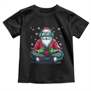 Funny Christmas Gamer Santa Claus Game Controller Toddler T Shirt TS11 Black Print Your Wear